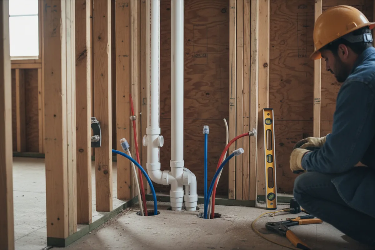 Drain and supply rough-in during Garbage Disposal Repair in Palm Coast